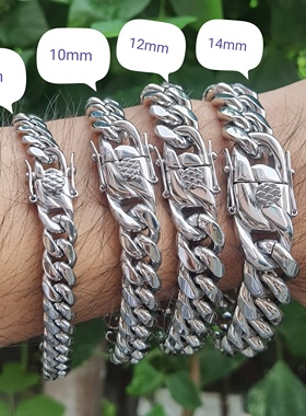 欧美风ins古巴钛钢不掉色手链