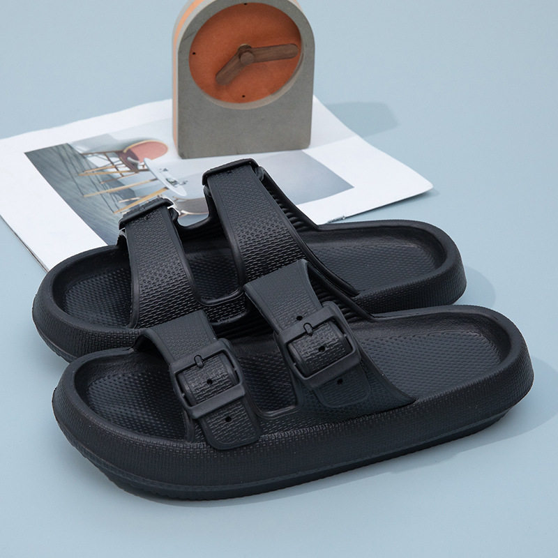 新款双带扣凉EVA拖鞋情侣款女士沙滩踩屎感拖鞋ins个性男款拖鞋,女鞋,一字拖,淘宝优惠券,粉丝福利购,淘宝优惠卷