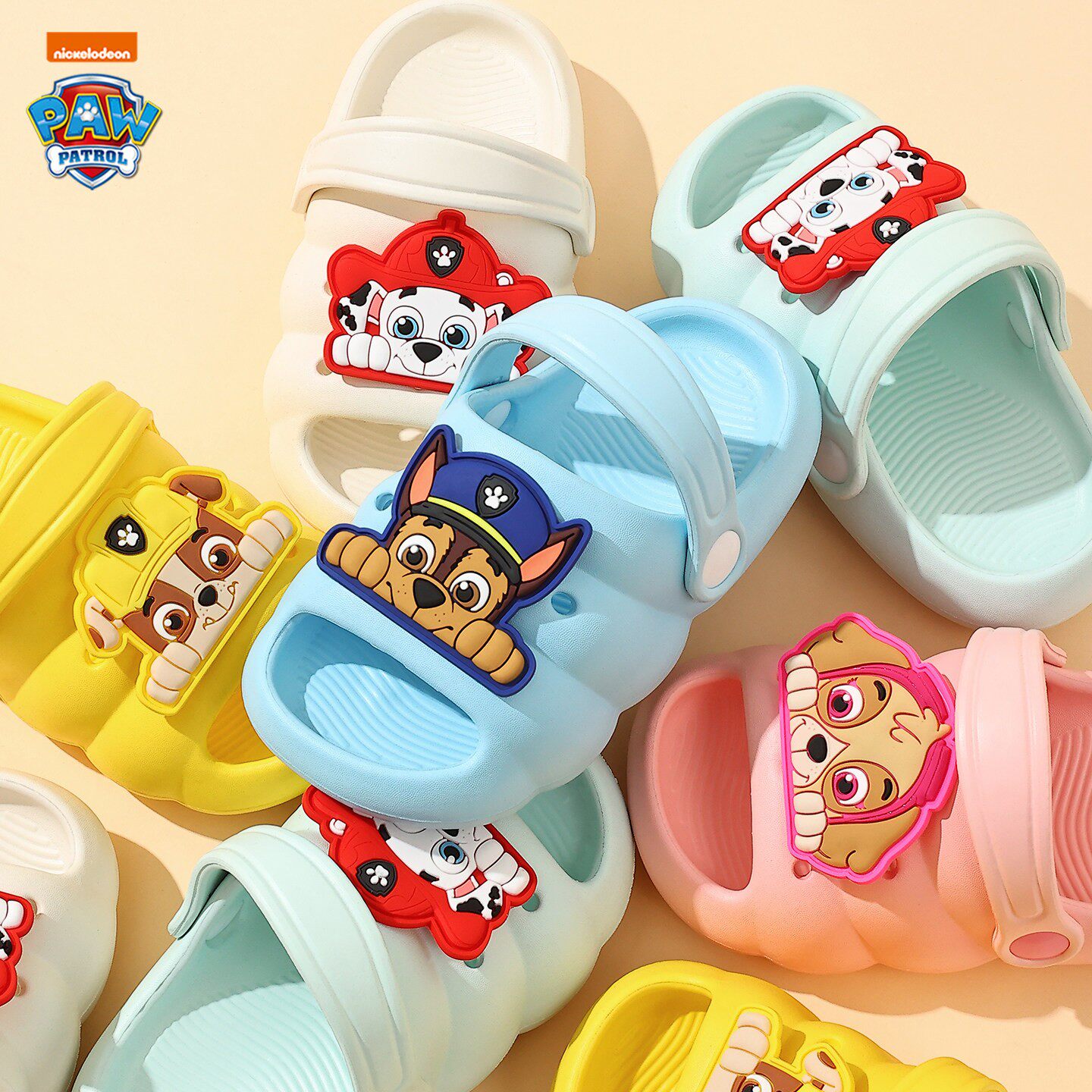 汪汪队立大功儿童凉拖鞋夏季室内女童休闲男孩女孩轻盈一字洞洞鞋