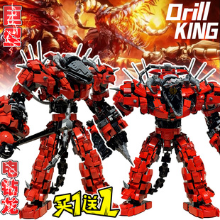 网红狂暴电钻龙巨型积木泰坦电视人马桶人vs监控人拼装手办玩具男