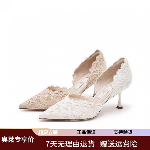 商场同款2026春新款Burano蕾丝岛高跟鞋绝美婚鞋女单鞋ED334AK5