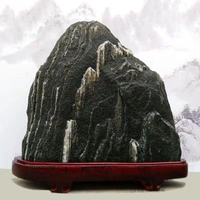 泰山石敢当天然原石招补角客厅靠山石家居室内正宗泰山石头摆件