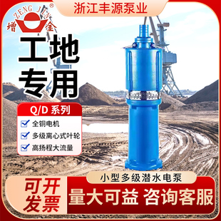 浙江丰源QD小型多级潜水电泵高扬程农用灌溉井用家用大流量抽水泵