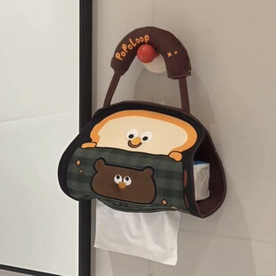 家用挂式可爱抽纸套袋宿舍卫生间壁挂式抽纸袋车载可悬挂纸巾挂袋