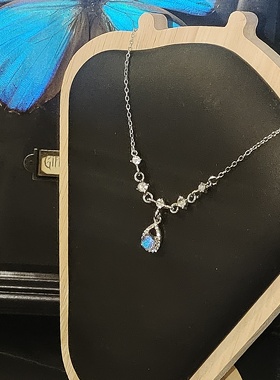 925银项链女时尚百搭蝴蝶结吊坠高级感轻奢锁骨链圣诞礼物