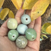 龙泉青瓷饰品陶瓷珠散珠材料配件2.0