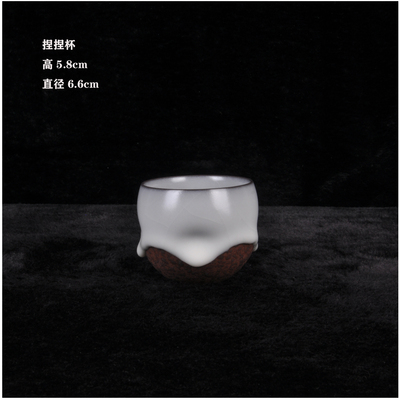 龙泉青瓷传世哥窑猪油冻主人杯品茶杯功夫茶具茶杯【微瑕品】