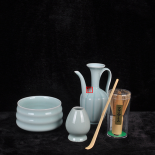 龙泉逸云青瓷宋代点茶套装抹茶碗百本立茶筅立执壶功夫茶具套装