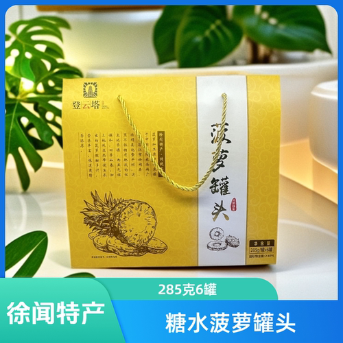 登云塔新鲜糖水菠萝罐头6罐礼盒