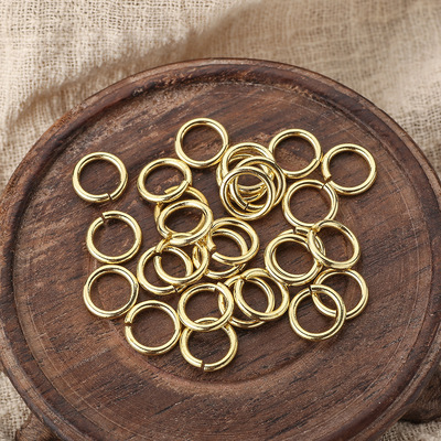 DIY铜圈环纯铜大号无缝复古纯铜实心开口钥匙圈钥匙扣包配件