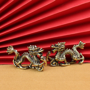 黄铜十二生肖龙摆件创意公室桌面纯铜龙行天下金属义乌工艺品