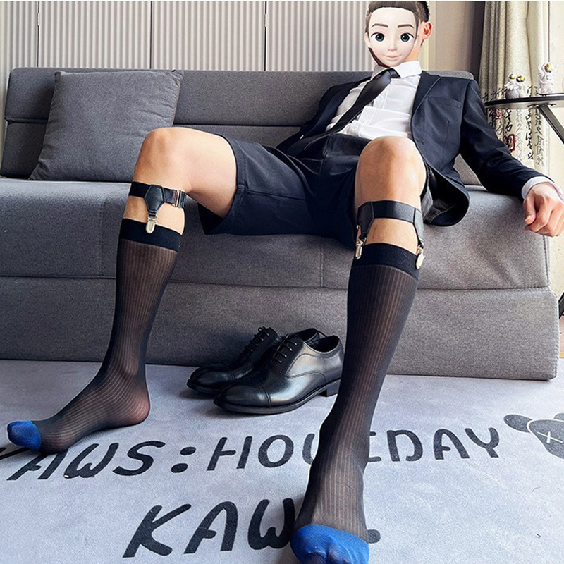 高品质袜夹防滑吊袜带正装小腿袜防皱卡扣网红性感长筒袜腿环夹扣