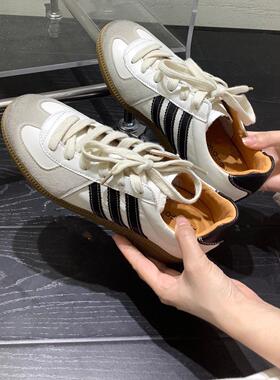 FONG银黑色德训鞋做旧隐形内增高底高真皮版矮个子