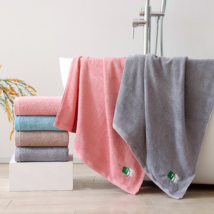 竹浆竹纤维浴巾艾草抗菌沙滩巾素色竹炭洗澡巾吸水不掉毛定制logo