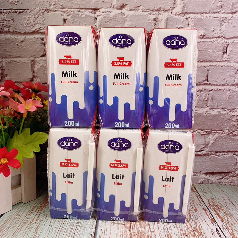 法国小红帽dana达诺戴诺全脂纯牛奶宝宝儿童早餐奶250ml*24瓶
