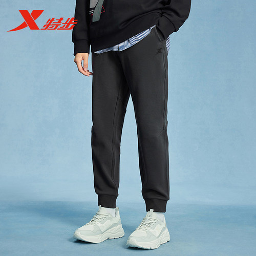 特步运动长裤新款直筒束脚裤