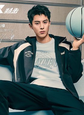 特步PLAYIN BIG双层风衣外套男款2025年秋季新款夹克975129150183