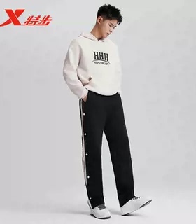 特步篮球-HHH系列男子连帽卫衣2026春季新款休闲卫衣974129930245