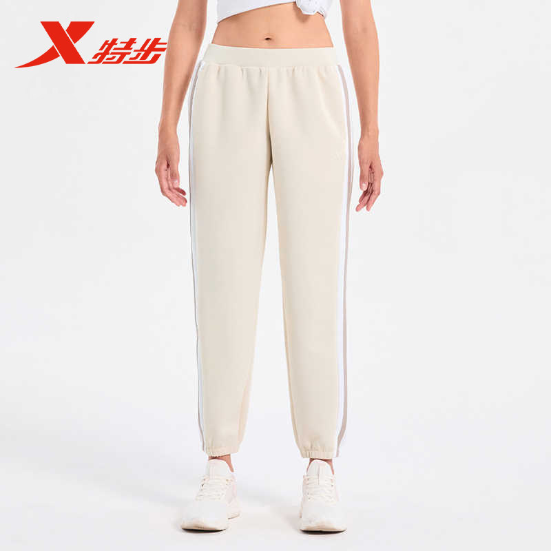 特步运动针织九分裤女运动长裤