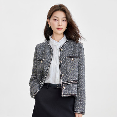 茵曼2025秋季新款法式小香风巨好看的早秋外套女休闲时尚气质减龄