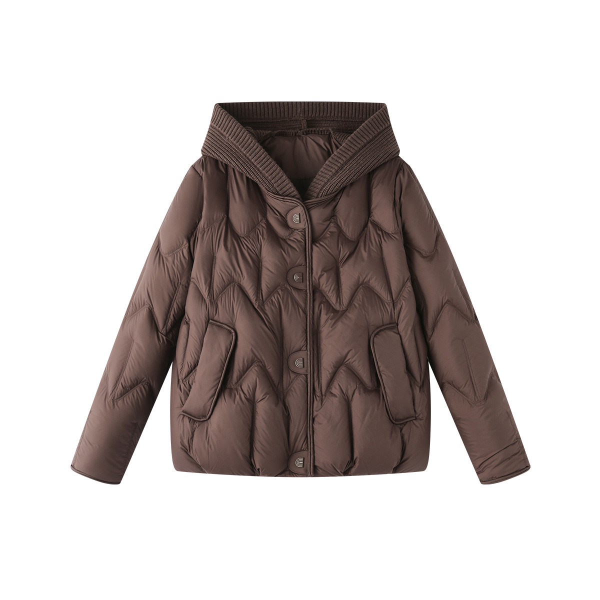 茵曼2025冬季新款短款鸭绒羽绒服女上衣宽松显瘦面包服外套小个子