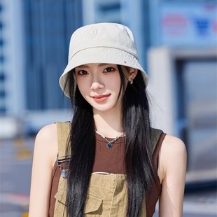 2025新款 顯臉小防曬帽百搭遮陽盆帽 純色漁夫帽春秋時(shí)尚 帽子女韓版