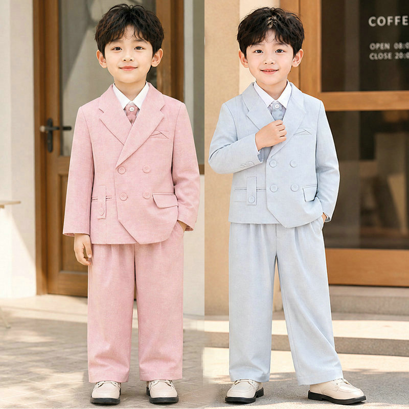 男童春秋婚礼服马甲套装幼儿西服