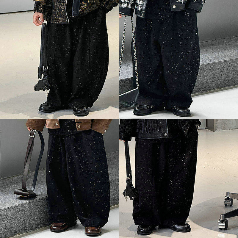 男童黑色满天星亮闪阔腿裤春秋潮