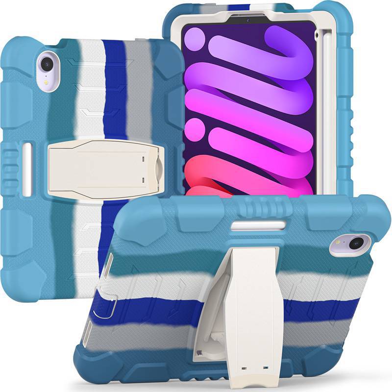 彩色硅胶PC支架三合一保护壳