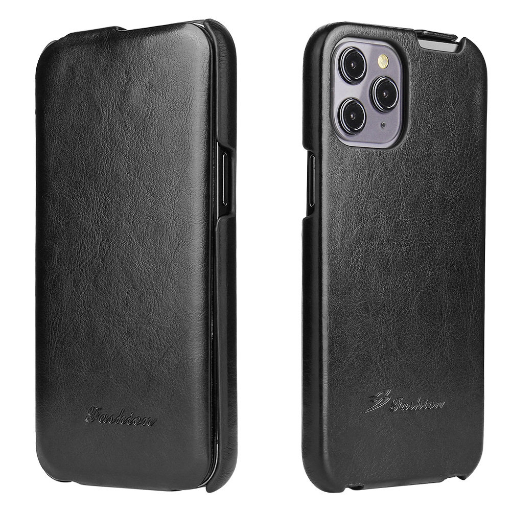 适用iPhone12 Pro疯马纹上下翻盖手机套苹果12 Pro Max商务保护套
