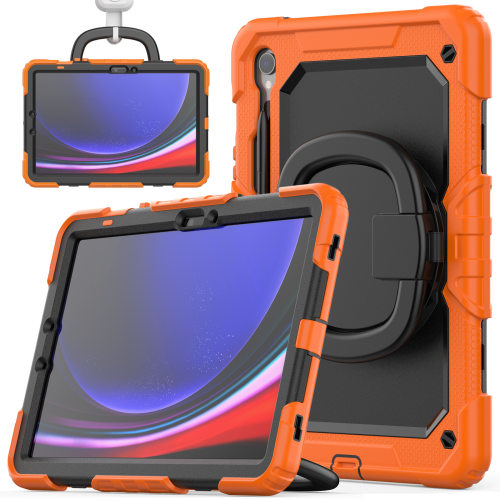 适用三星Tab S9 X710硅胶平板套手环PC旋转支架背带S9 Plus保护壳
