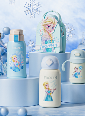 杯具熊迪士尼儿童保温杯艾莎联名吸管水杯幼儿园小学生大容量水壶