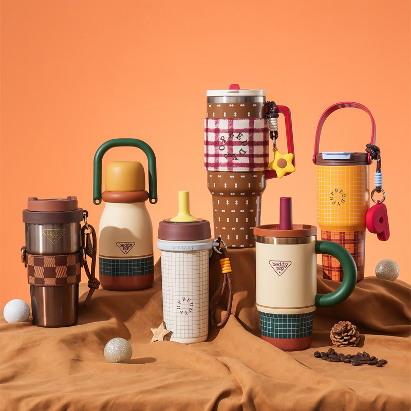 杯具熊格陵兰保温杯高颜值冰霸杯咖啡双饮水杯巨无霸吸管杯拎拎壶