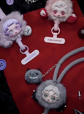 POPMART泡泡玛特SKULLPANDA不眠剧场系列手机挂绳sp挂件挂饰盲盒