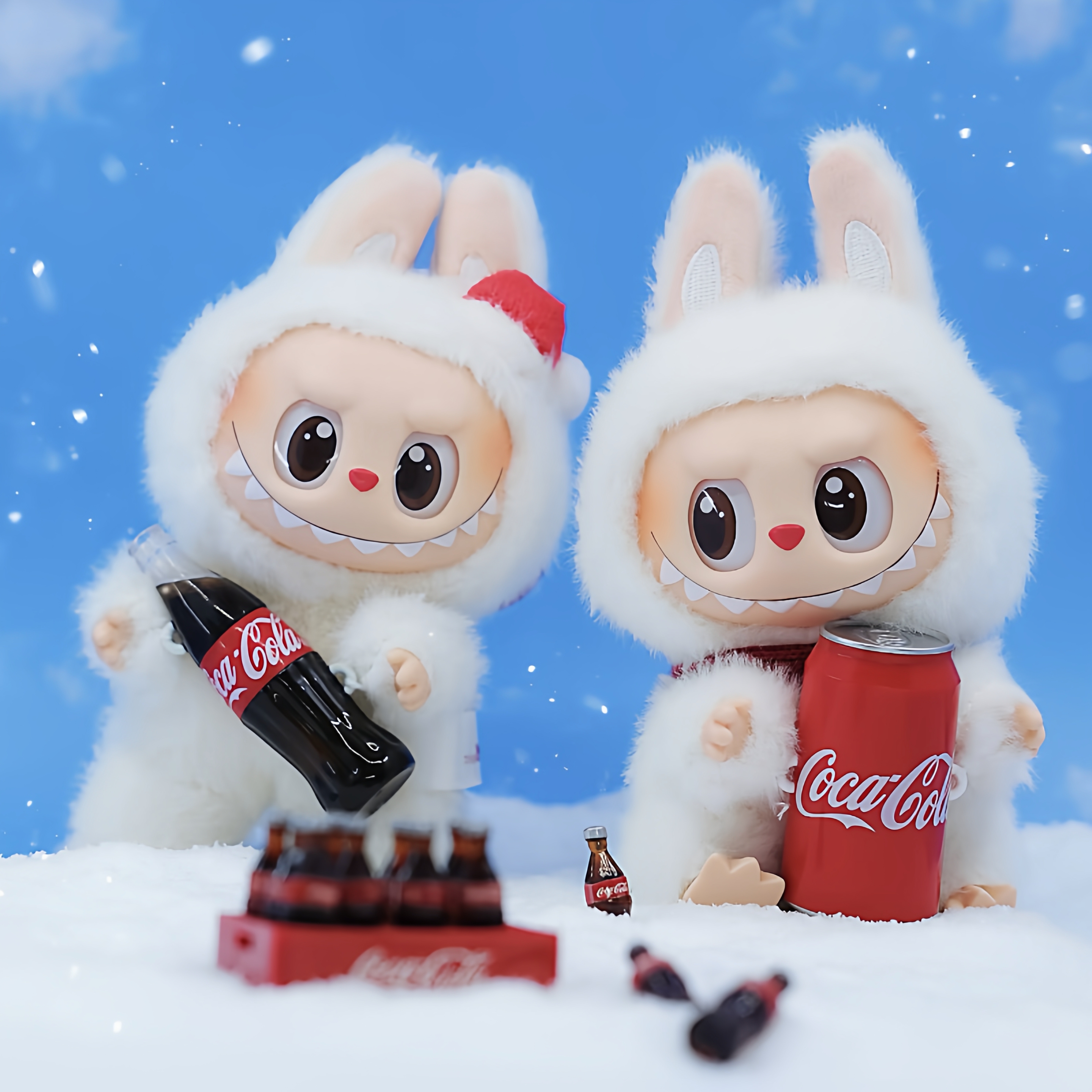 POPMART泡泡玛特THE MONSTERS/LABUBU可口可乐系列搪胶毛绒脸盲盒