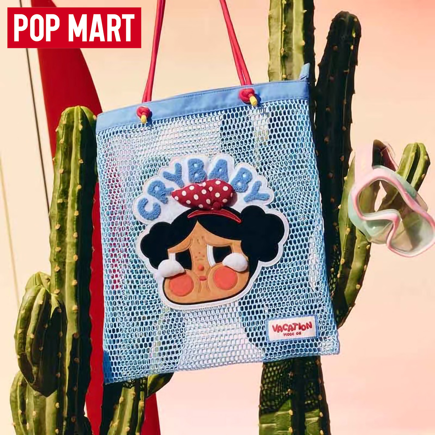 POPMART泡泡玛特CRYBABY哭娃Vacation Mode On系列单肩包潮玩周边