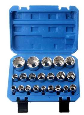 厂家汽修套筒套装19件套21pcs 1/2大飞六角梅花套筒扳手组合工具