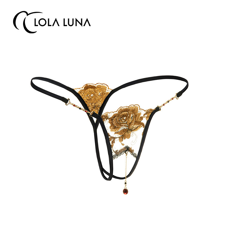 lolaluna【贵妃】牡丹花系列无痕提臀三角透气性感蕾丝边低腰内裤
