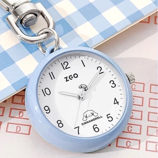 玉桂狗三丽鸥考试专用手表女款 石英怀表 学生静音公务员机械指针式