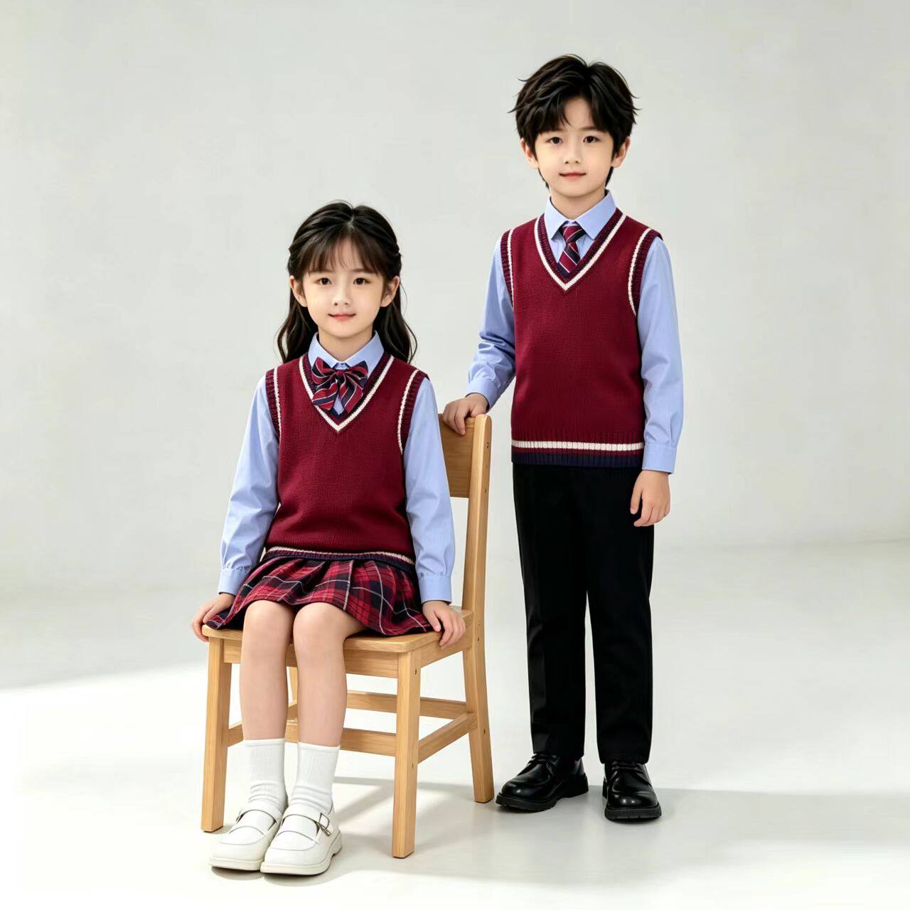 儿童演出服英伦风班服小学生校服红歌朗诵合唱服运动会学院风套装