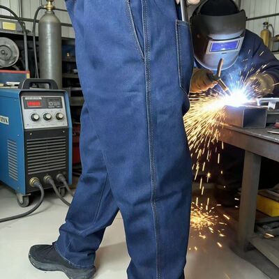 纯棉牛仔耐脏工作裤男劳保耐磨宽松工人电焊焊工裤子防烫直筒干活