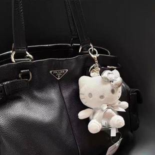 银色限定kitty挂件kt猫包包挂饰钥匙扣可爱毛绒玩偶公仔闺蜜礼物