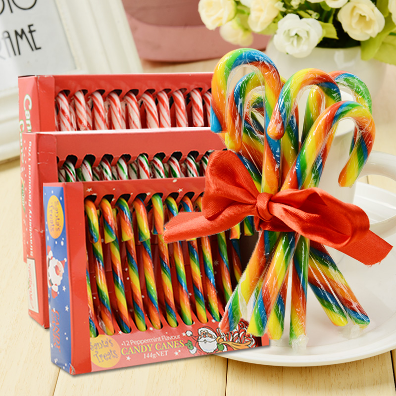 圣诞节盒装糖果礼物棒棒糖拐杖糖伞把36支Christmas candy cane