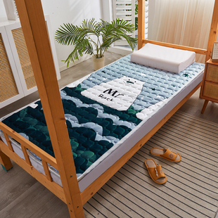床垫学生宿舍单人冬季 法兰绒睡垫褥子1.2米家用软垫薄款 可折叠1.5