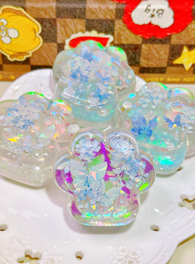 滴胶猫爪diy手工钥匙扣挂件成品水晶滴胶流沙猫爪挂饰女礼物