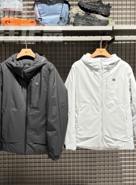 可隆KOLON SPORT男款防风透湿男士连帽防水夹克羽绒衣LHDJ5WN083