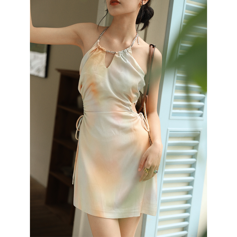 简约x型聚酯纤维渐变挂脖