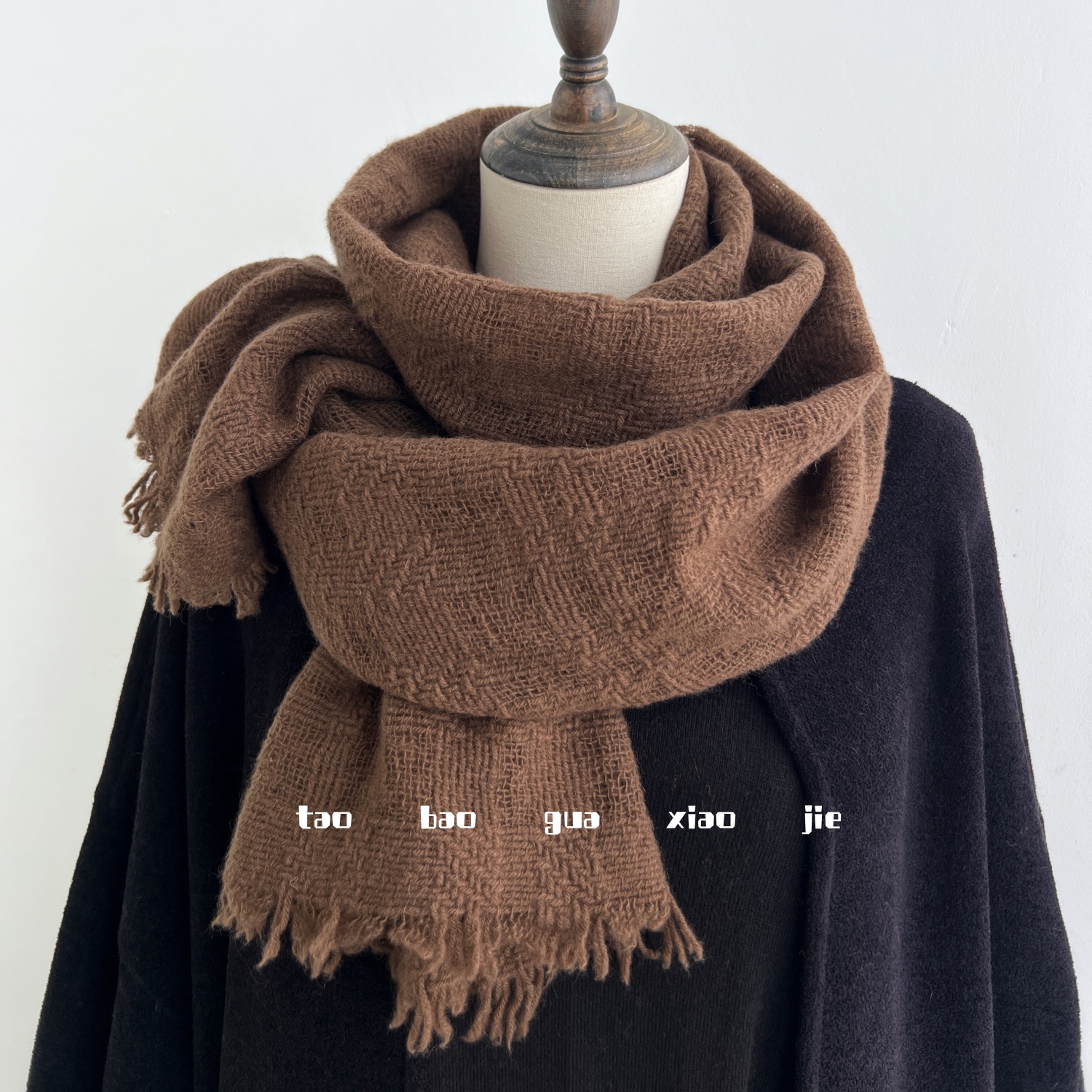 羊绒羊毛混纺秋冬氛围感围巾