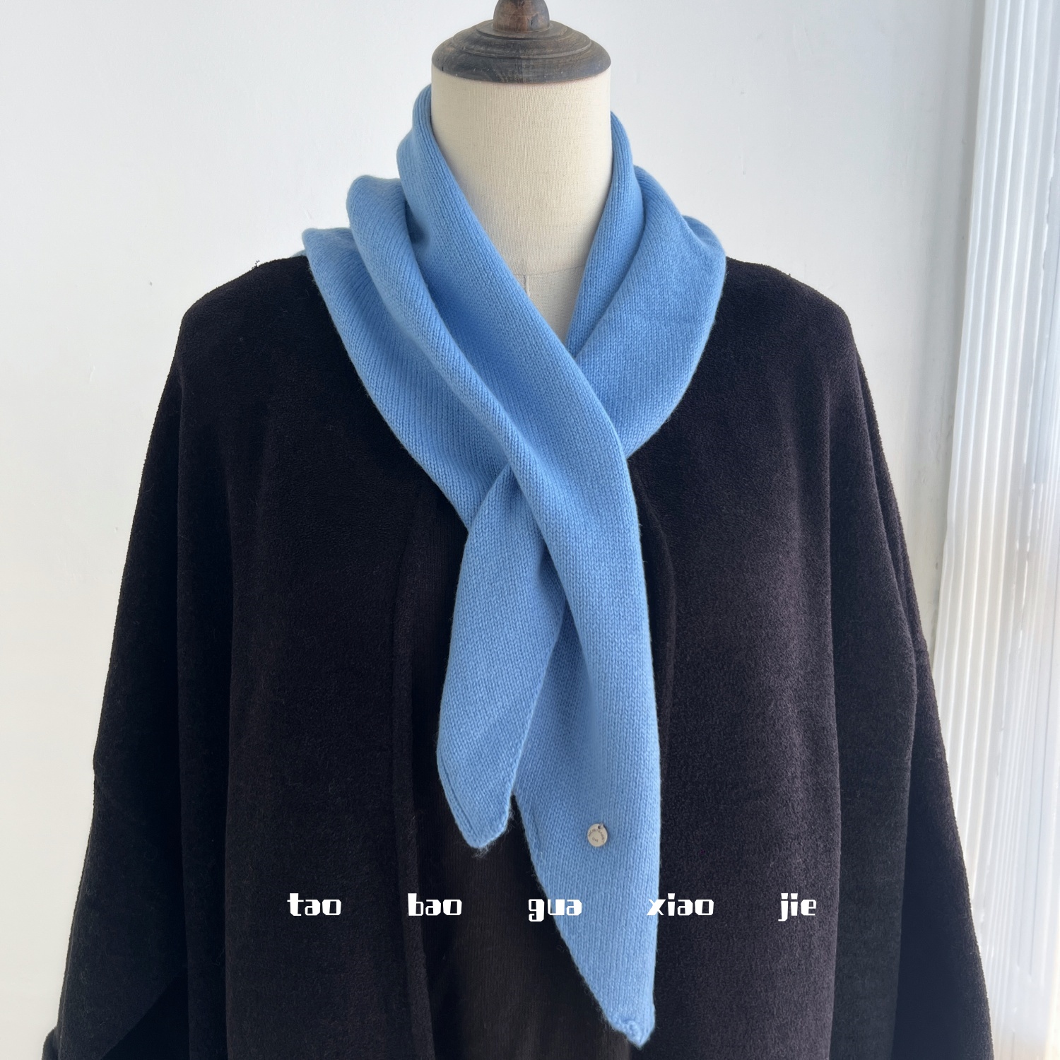 秋冬新款纯色针织三角围巾