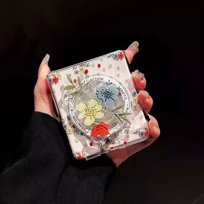 适用折叠屏小米MixFlip壳膜一体Purax荣耀MagicVFlip手机壳摩托罗拉50华为pocket2三星zflip6磁吸支架W25手链